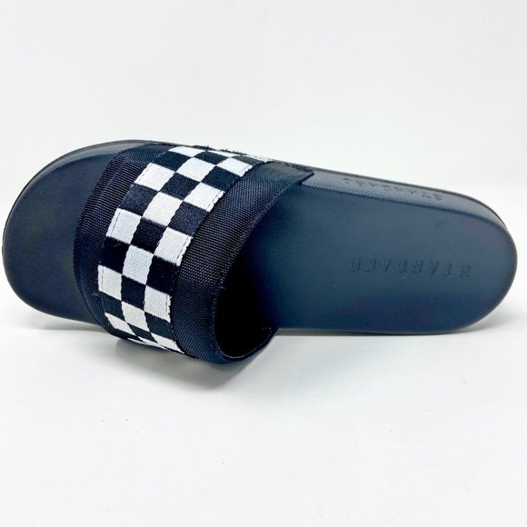 STNDRD Standard Los Angeles Monaco Checkerboard Black White Mens Slides - Picture 4 of 5